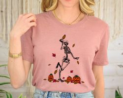 skeleton and pumpkin, halloween skeleton shirt png, halloween shirt png, funny halloween shirt png, skeletons happy hall