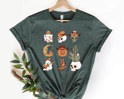 western halloween shirt png, howdy pumpkin shirt png, country halloween tee, retro halloween tee, western shirt png, cow