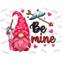 be mine gnome png sublimation design, valentines day be mine png sublimation design download, valentine's day png, gnomi