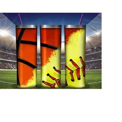 basketball and softball tumbler png, sport png,basketball tumbler,softball tumbler,instant download, 20 oz skinny tumble