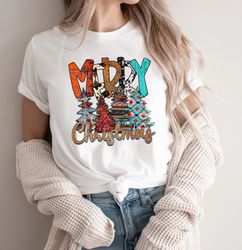 christmas women shirt png, merry christmas y'all shirt png, leopard print christmas shirt png, holiday shirt png, cute c