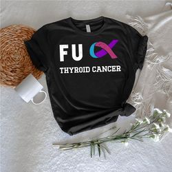 fuck thyroid cancer shirt png, cancer fighter gift, thyroid awareness tshirt png, fuck cancer support tee, we wear purpl