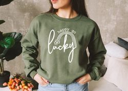 Happy Go Lucky Shirt Png, St Pattys Shirt Png, Lucky T-Shirt Png, Shamrock Shirt Png, Woman St Patrick's Day Shirt Png,