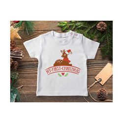 my first christmas svg, baby christmas svg, fawn svg, baby first christmas svg file, baby christmas svg, christmas fawn svg, silhouette svg