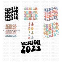 senior 2023 svg, senior class svg, graduate svg, graduation svg, last day of school svg, wavy letters svg, dxf eps ai pn