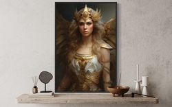 nike greek goddess poster or canvas - goddess of victory and triumph - mythology painting framed or unframed ready to ha