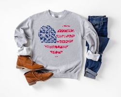 America Heart SweatShirt PNG, Freedom Gifts For Women, Distressed Flag Heart SweatShirt PNG,Fourth of July SweatShirt PN