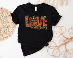 love thanksgiving shirt png, western turkey tee, thanksgiving gifts, leopard pumpkin tshirt png, sunflower retro thankfu