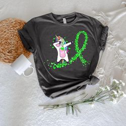 lymphoma awareness tshirt png, lymphoma  gift, green ribbon tee,unicorn warrior shirt png,lymphoma support squad t-shirt