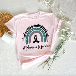 melanoma warrior shirt png, rainbow melanoma gift, black ribbon tshirt png, dermatology t-shirt png,skin cancer tee,mela