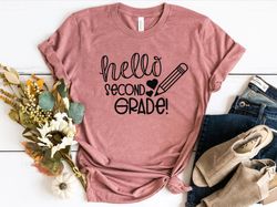 hello second grade shirt png, second grade teacher shirt png, teacher gift, gift for teachers, 2nd grade, second grade t