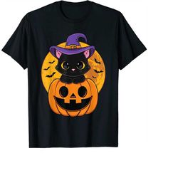 halloween black cat witch hat pumpkin for kids girls png