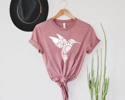 hummingbird shirt png, mandala hummingbird tee, bird lover shirt png, animal lover tee,  birthday gift tee, hummingbird