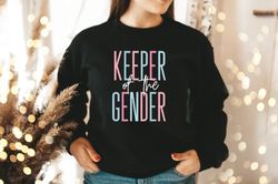 keeper of the gender sweatshirt png,gender reveal party shirt pngs,team boy team girl baby announcement shirt png,gender