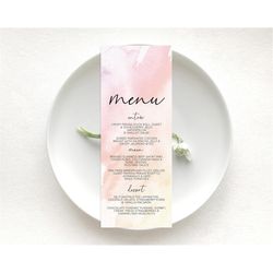 pink menu pink watercolor menu template pastel pink table dcor pink watercolor splash dinner dessert pink party food men