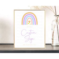 pastel rainbow sign rainbow table sign decor boho colorful rainbow party rainbow baby theme 1st birthday baptism baby sh