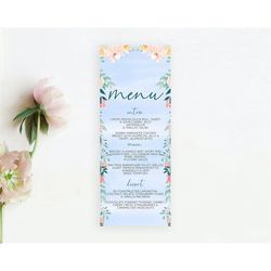 secret garden menu wildflower menu template pastel flower garden table decor boho floral dinner dessert floral party foo