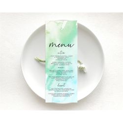 green menu green watercolor menu template pastel green table dcor green watercolor splash dinner dessert green party foo