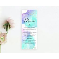 pastel menu pastel rainbow menu template colorful pastel table decor confetti watercolor pastel dinner dessert ombre par