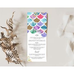 rainbow fish menu template rainbow fish menu watercolor mermaid dcor rainbow under sea pastel dinner dessert menu rainbo