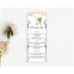 fairy menu fairy menu template enchanted garden pastel floral butterfly table dcor fairy secret garden dinner dessert fo