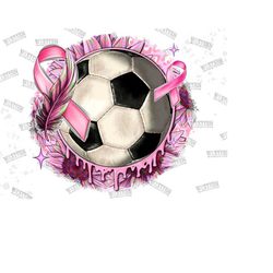 soccer with ribbon png, cancer ribbon with soccer png, cancer png, soccer png, ribbon png, breast cancer, tackle cancer png