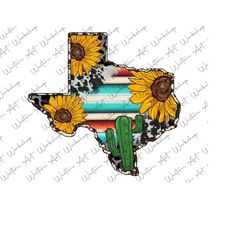 western serape texas sunflower flag png, western cactus, serape pattern, western digital download, png sublimation, instant download