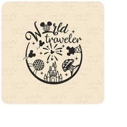 world park svg, castle park mouse svg, world traveler svg, customize gift svg, vinyl cut file, svg, pdf, jpg, png, ai pr