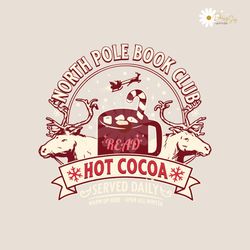 north pole book club hot cocoa svg graphic design file