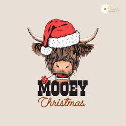 mooey christmas cute cow santa png sublimation