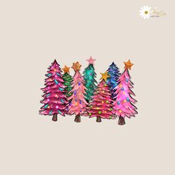 sparkling pink tree christmas png sublimation download