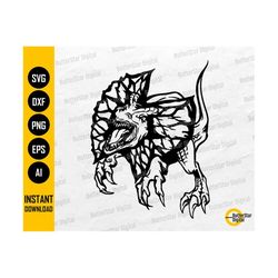 dilophosaurus svg | dino vinyl stencil graphics illustration drawing | cricut cut files silhouette cameo clip art vector digital dxf png eps