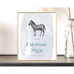 zebra sign zebra table sign decor zebra party sign template safari adventure zebra minimal theme 1st birthday baptism ba