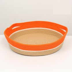 eco-friendly animal bed (cotton),40 x 40 x 11 cm, weight up to 15 kg, orange