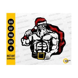 Buff Santa Claus SVG | Funny Christmas SVG | Cute Xmas SVG | Cricut Silhouette Cutting File Printable Clip Art Vector Digital Dxf Png Eps Ai