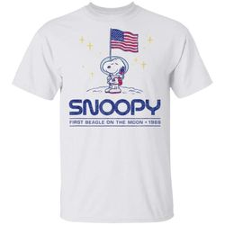 peanuts snoopy first beagle on the moon men t-shirt