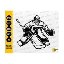 ice hockey goalie svg | hockey player illustration drawing vinyl graphics | cricut cut file printable clip art vector digital dxf png eps ai