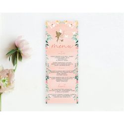 fairy menu fairy menu template enchanted garden pastel floral butterfly table dcor fairy secret garden dinner dessert fo