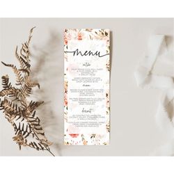 secret garden menu wildflower menu template pastel flower garden table decor boho floral dinner dessert floral party foo