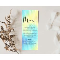 pastel menu pastel rainbow menu template colorful pastel table decor confetti watercolor pastel dinner dessert ombre par