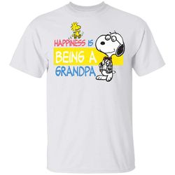 peanuts snoopy happiness is being a grandpa t-shirt