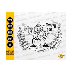 Happy Fall Pumpkin Man SVG | Hello Fall Y'all | Dancing Pumpkin Sign | Autumn Wall Decor | Clipart Vector | Digital Download Png Eps Pdf Ai