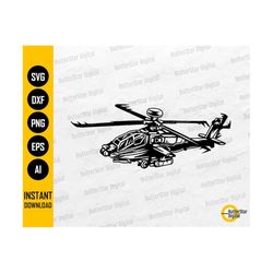 Apache Helicopter SVG | Military Vinyl Stencil Graphics | Cricut Cutting File Silhouette Printable Clip Art Digital Download Dxf Png Eps Ai