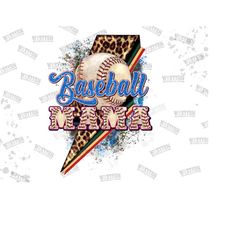 baseball mama lightning sublimation png, leopard baseball mama png, sport mama png, baseball clipart, baseball shirt des