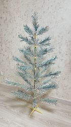 tinsel  blue silver christmas tree vintage rare aluminum new year tree ussr 1980s