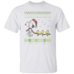 peanuts snoopy holiday ugly sweater t-shirt