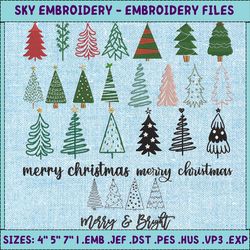 25+ christmas tree embroidery, christmas bundle embroidery, retro christmas embroidery design, vintage christmas 2023 embroidery