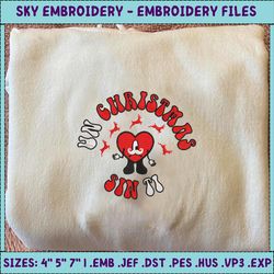 un christmas sin ti embroidery, bad bunny embroidery designs, christmas embroidery designs, merry xmas embroidery designs