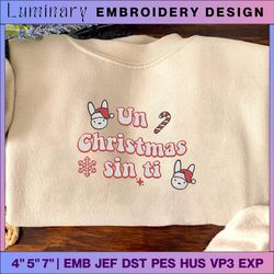 bad bunny embroidery designs, un christmas sin ti embroidery, christmas embroidery designs, xmas embroidery designs