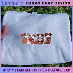 christmas coffee embroidery, christmas embroidery designs, merry christmas embroidery, xmas coffee embroidery, hand drawn